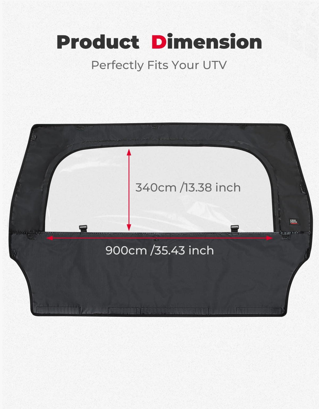 UTV Rear Windshield with Zipper for Polaris RZR 570, RZR Trail 570, 800, S 800, 900 – fits Polaris RZR Trail 900