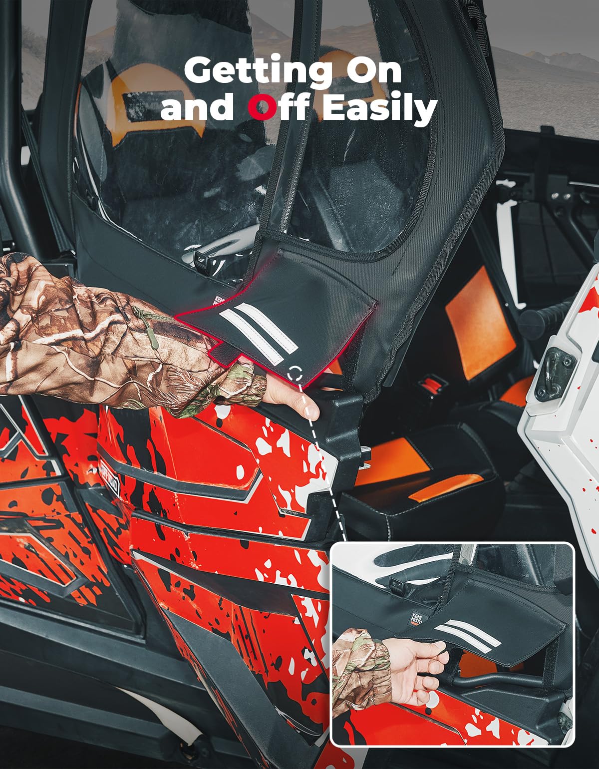 Soft Upper Doors With Metal Door Frame for Polaris RZR XP 4 1000 2019-2023 – fits Polaris RZR XP 4 1000 (2014-2023) (view 4)