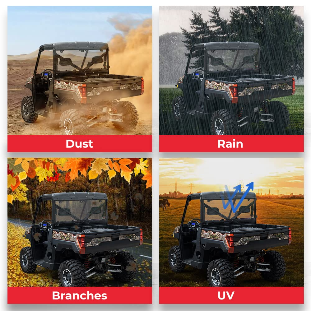 Rear Windshield Hard Tool-Free Install for Polaris Ranger XP 1000/Crew 2015-2026