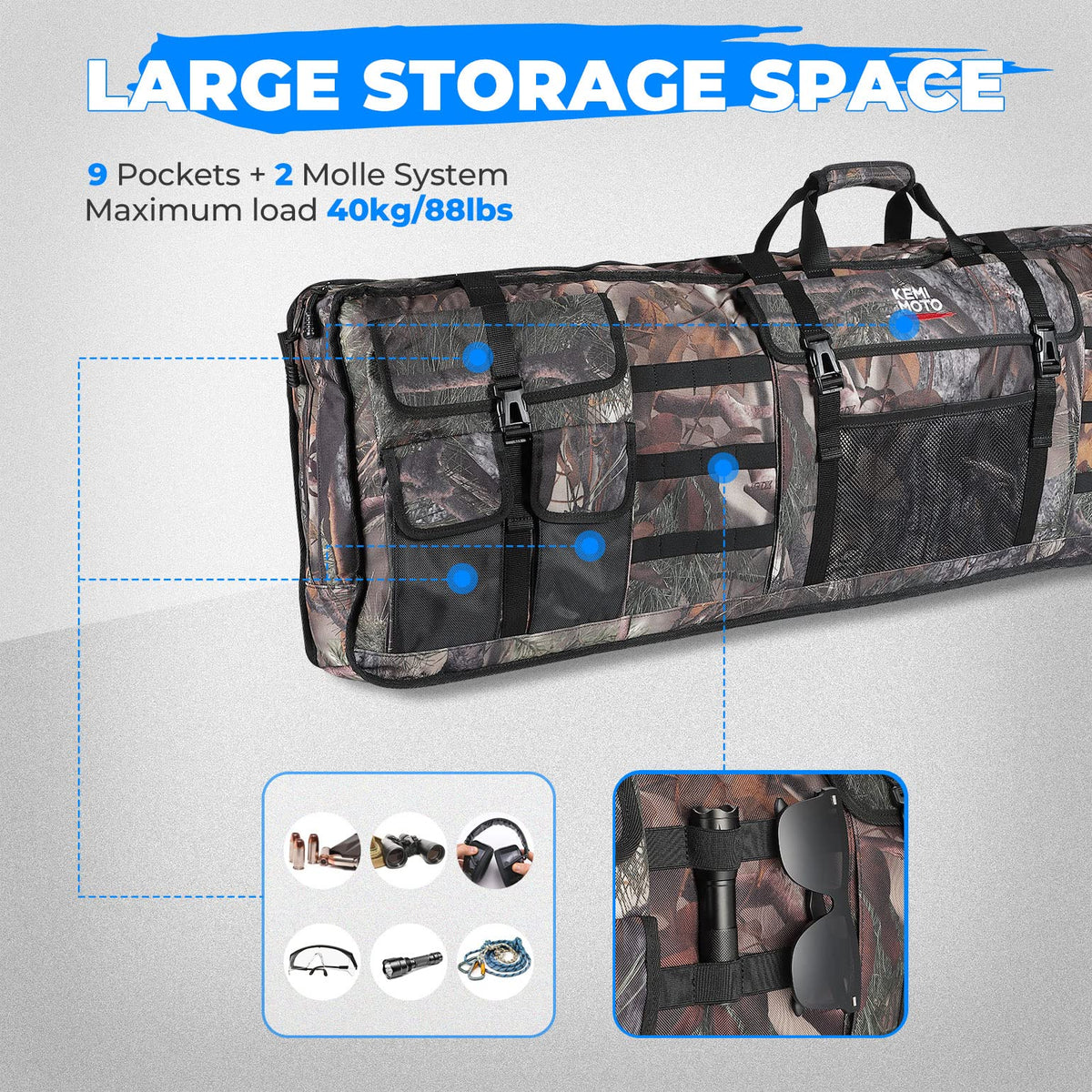 UTV Double Gun Holder Tool Rack Bag for Hunting Gear – fits Polaris Ranger (view 5)