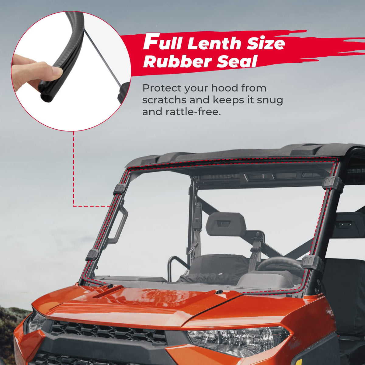 Front Windshield for Ranger XP 1000/Crew /Ranger 1000/Crew 2017-2026 – fits Polaris Ranger (view 5)