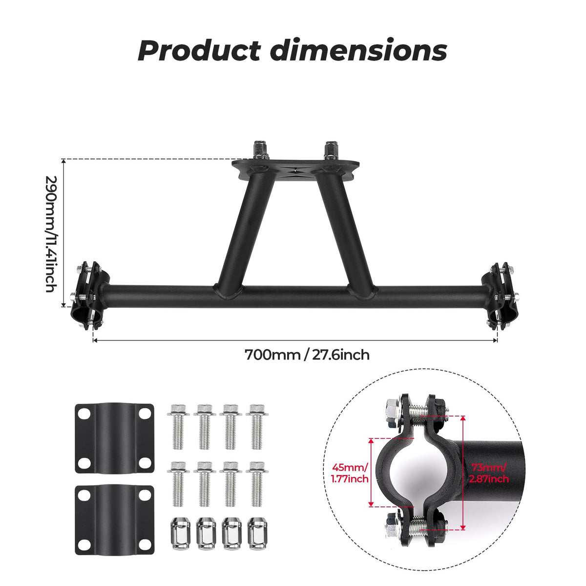Spare Tire Carrier Mount for Polaris RZR XP 1000/4 1000 /Turbo