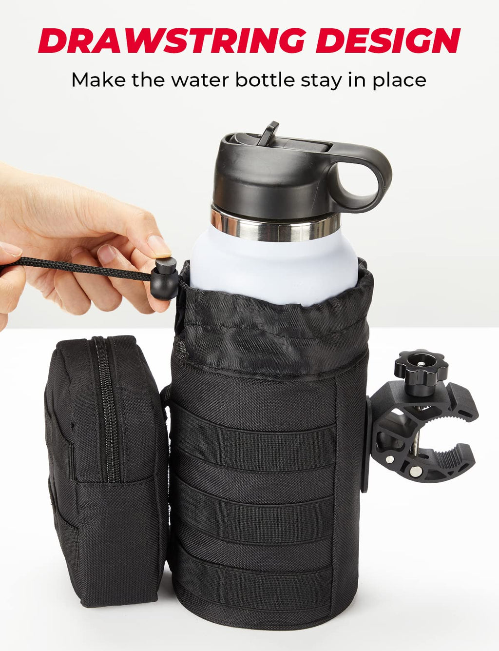 Oxford Fabric Cup Holder with Upgrade Alligator Clamp for UTV ATV Motorcycle Bike