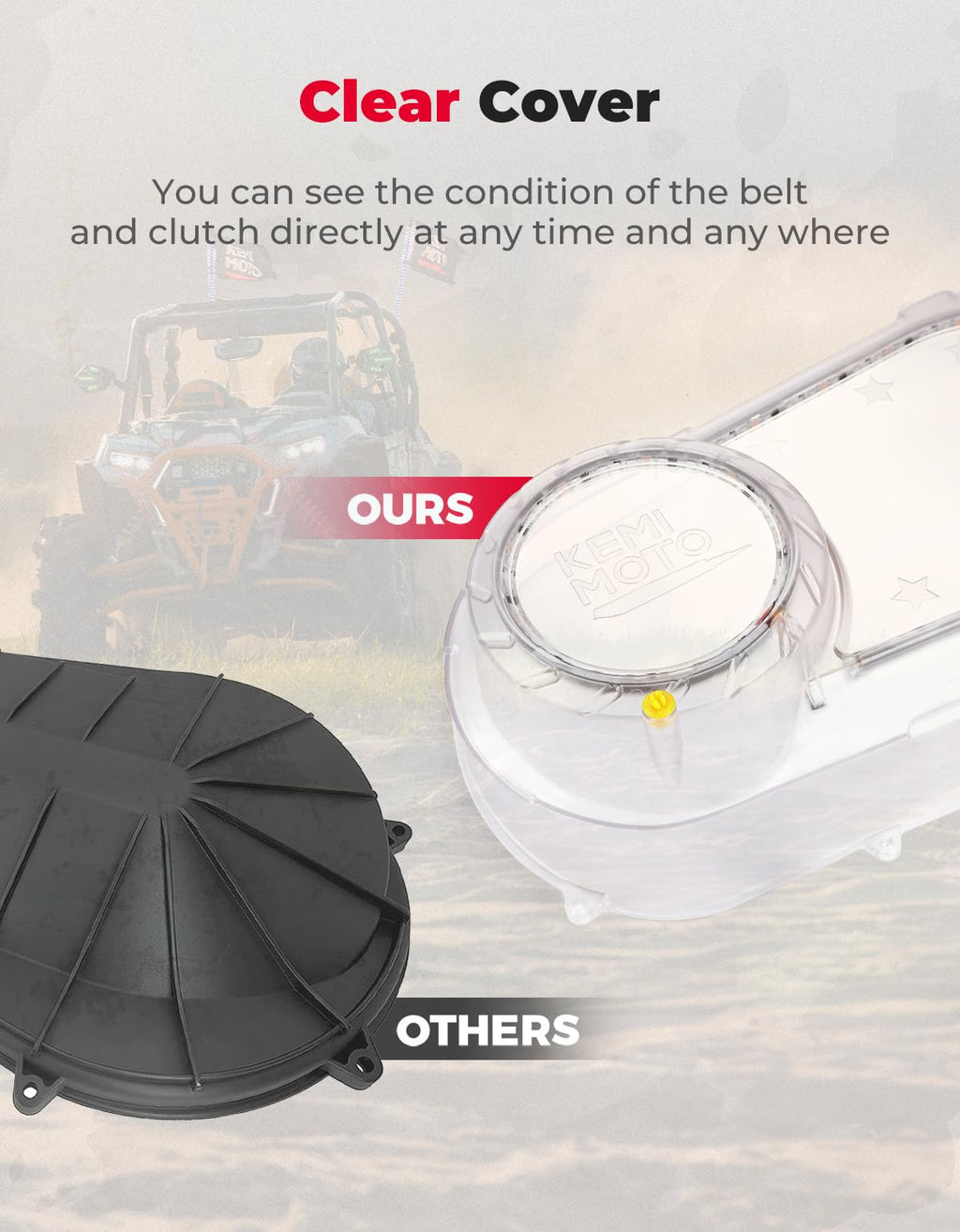 Outer Clutch Cover with RGB Lights for Polaris RZR Ranger (2017-2021) – fits Polaris Ranger Crew XP 1000