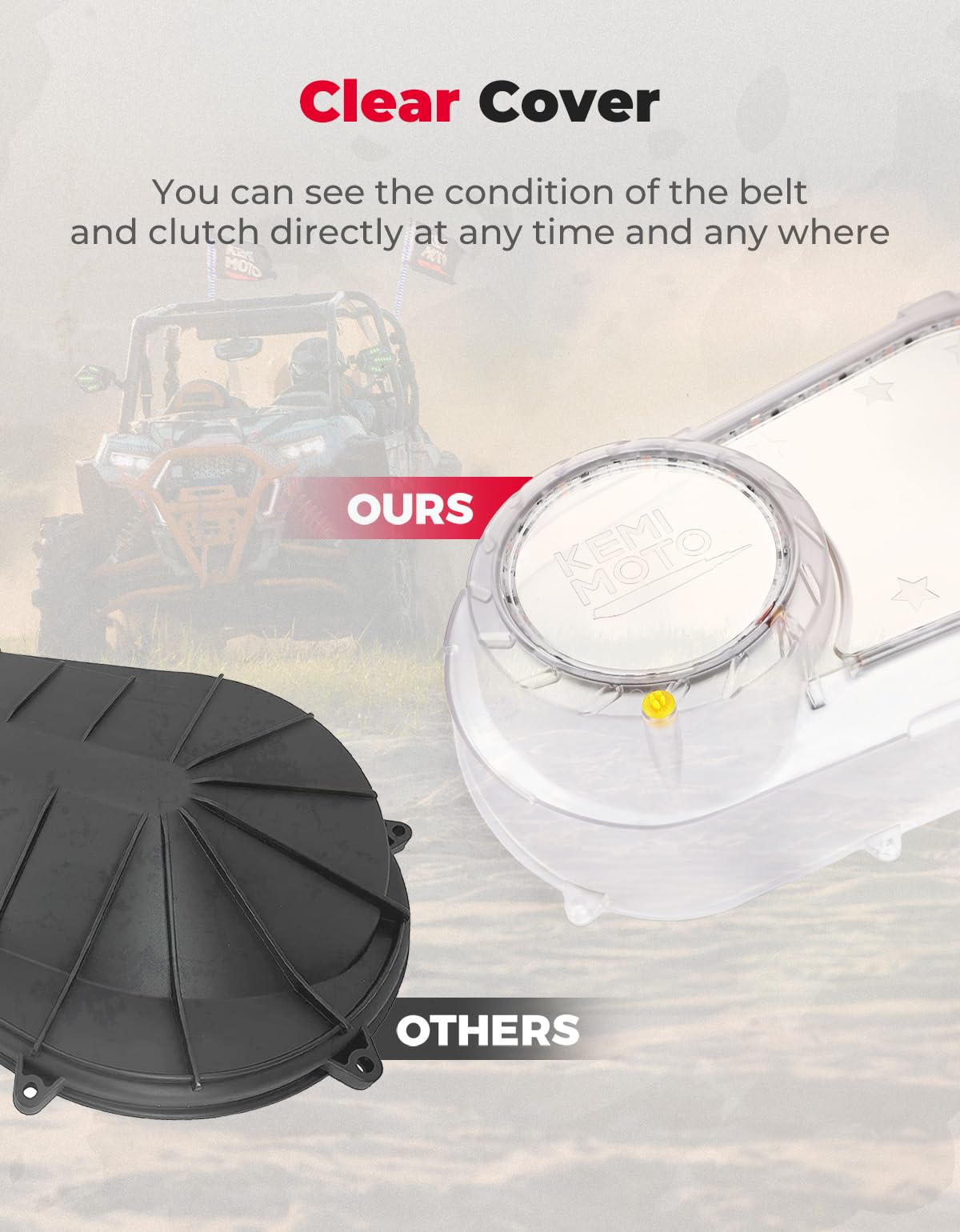 Outer Clutch Cover with RGB Lights for Polaris RZR Ranger (2017-2021) – fits Polaris Ranger Crew XP 1000