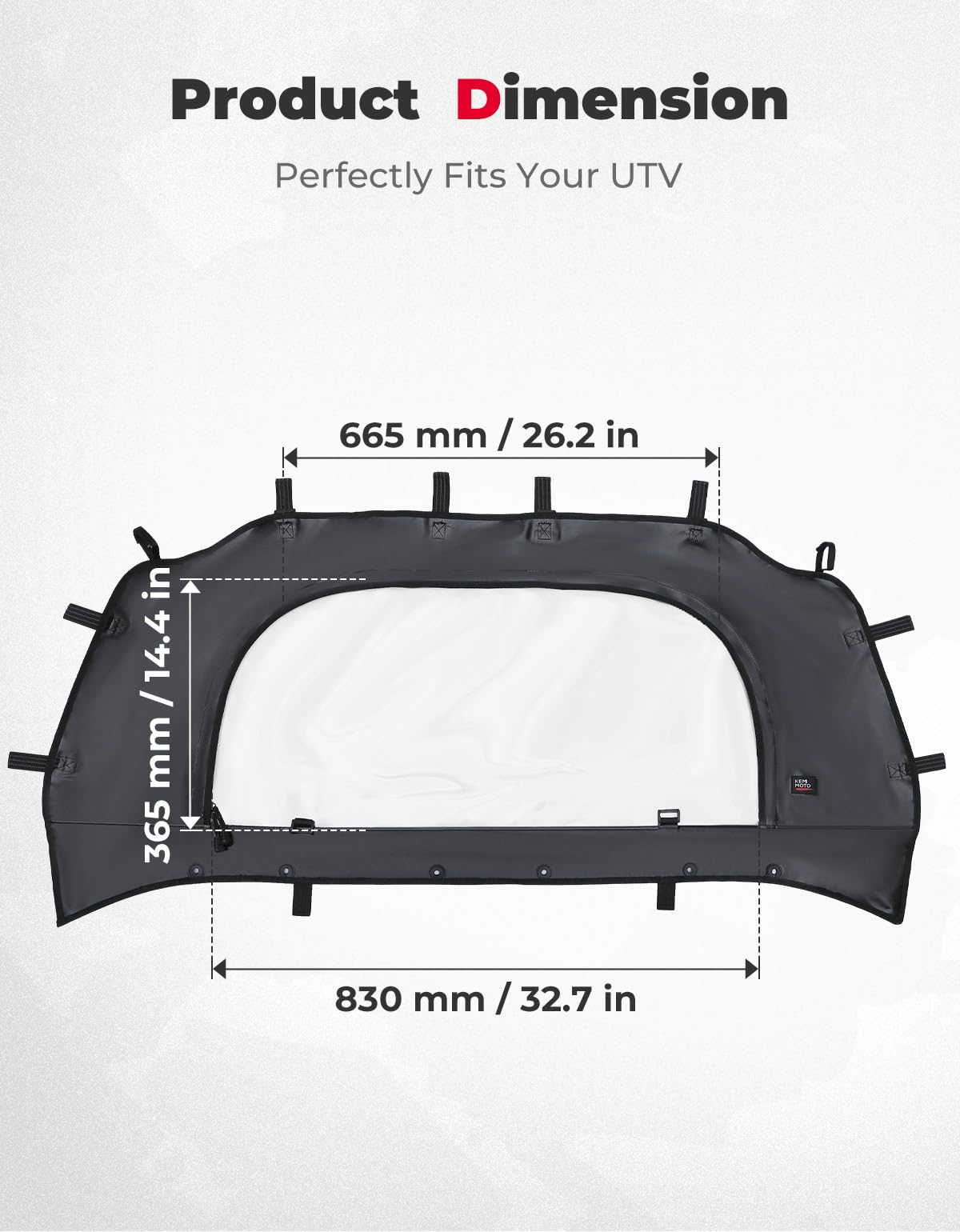 UTV Soft Rear Windshield for RZR PRO XP /Turbo R – fits Polaris RZR Pro XP (view 5)