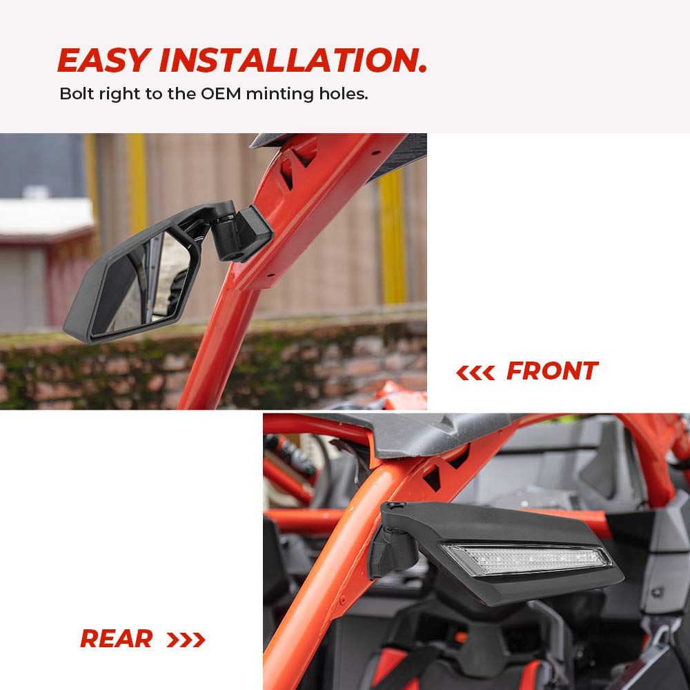 One Pair LED Side Mirrors for Can-Am Maverick X3 | X3 MAX – fits Can-Am Maverick X3 2-Seat (view 5)
