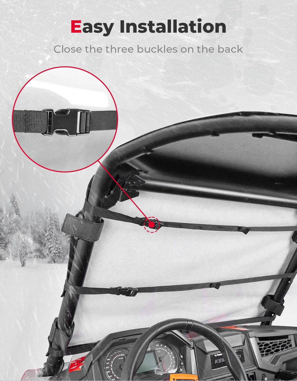 Windshield Cover for Ice and Snow for Polaris RZR XP 1000 / Turbo – fits Polaris RZR XP 1000 (2014-2023) (view 5)