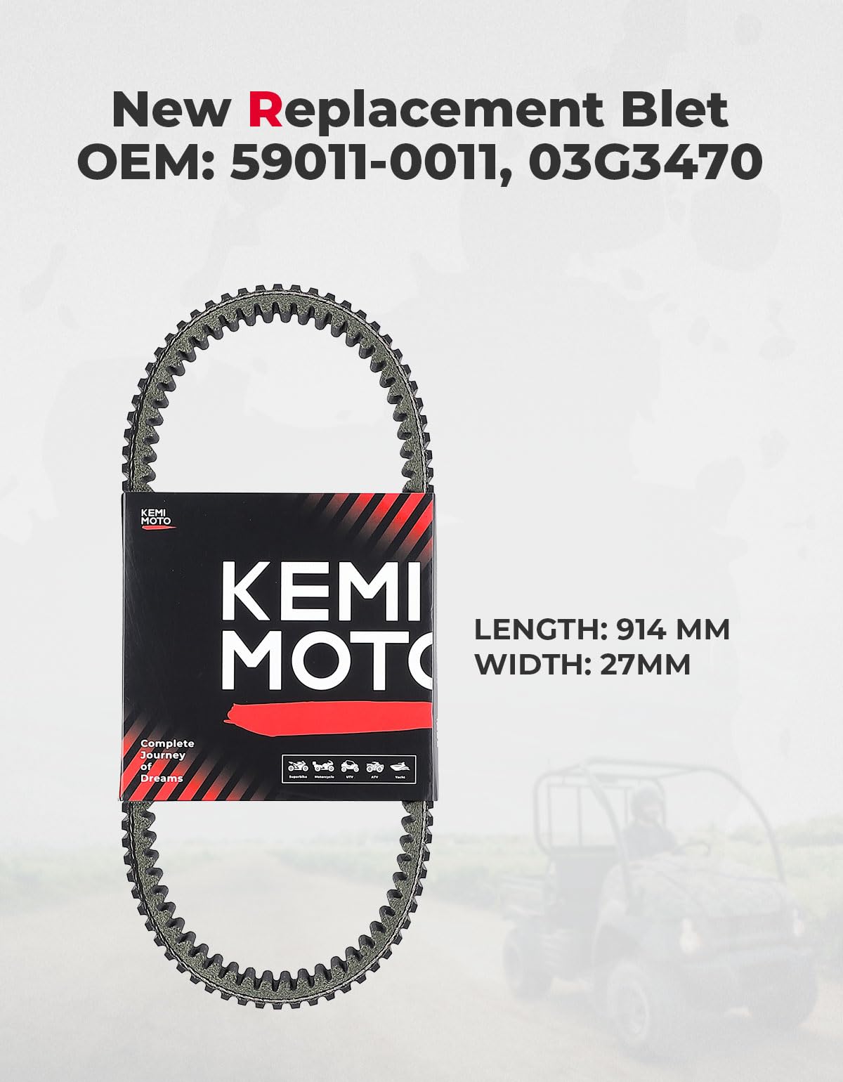 UTV Drive Belt for Kawasaki KAF400 Mule 600 610 / Mule SX – fits Kawasaki Mule 600 / 610 (view 5)