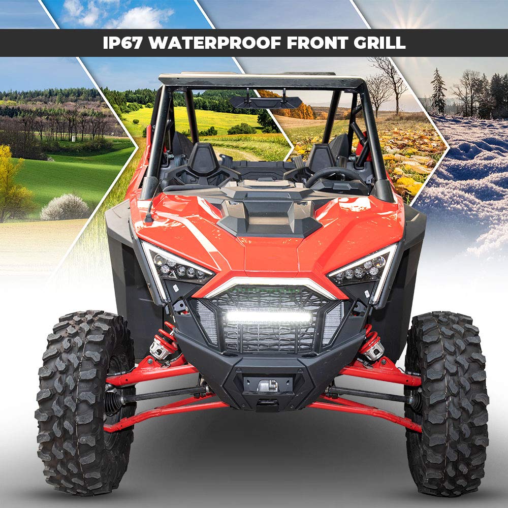 Front Mesh Grill with LED Light Bar for Polaris RZR PRO XP/TURBO R – fits Polaris RZR Pro R (view 5)