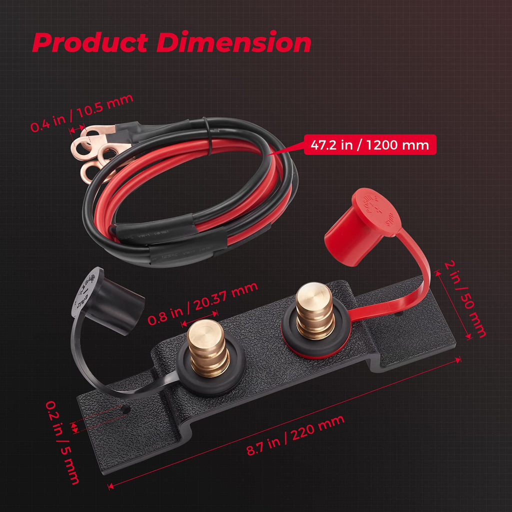 Universal Battery Jump Post Starter Terminal Relocation Kit for Can-Am Maverick X3, Polaris