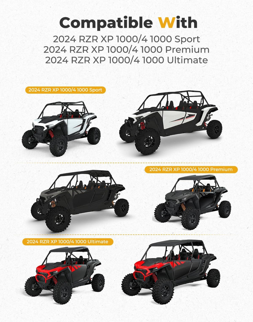 Rear Soft Windshield for Polaris RZR XP 1000 / XP 4 1000 2024-2025 – fits Polaris RZR XP 4 1000 (2024+) (view 6)