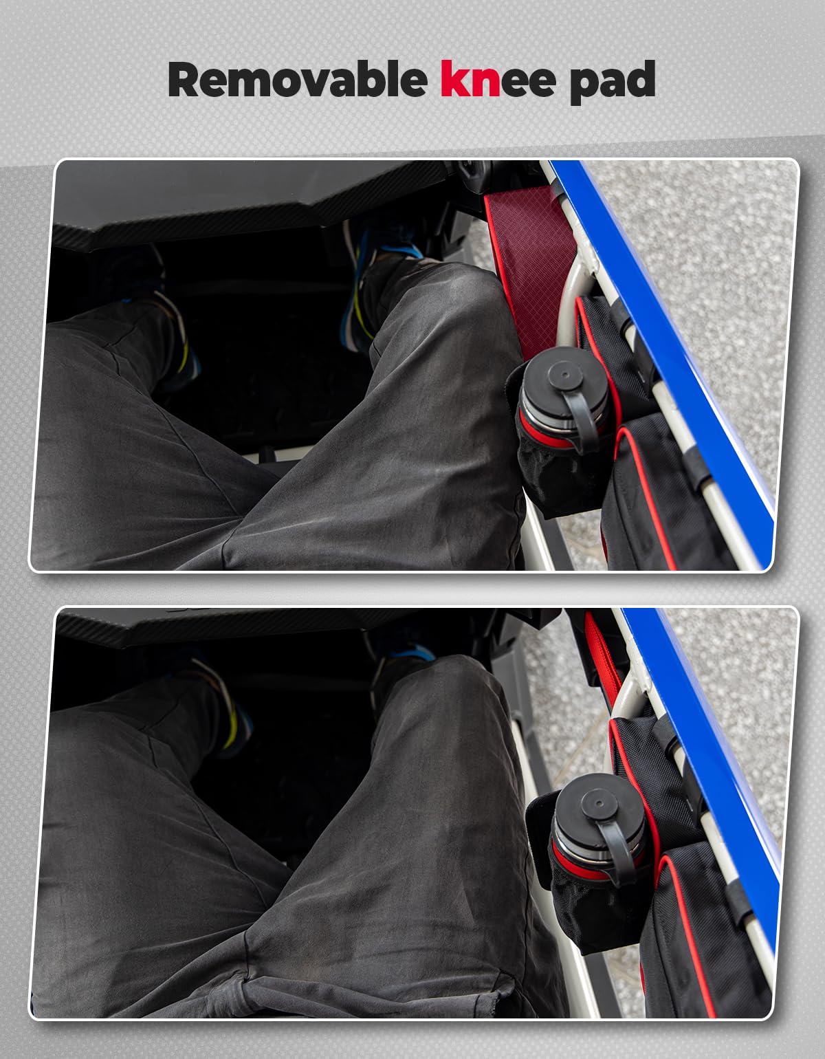 Door Bags with Removable Knee Pads for Can-Am Maverick X3 - Red – fits Can-Am Maverick X3 2-Seat (view 6)