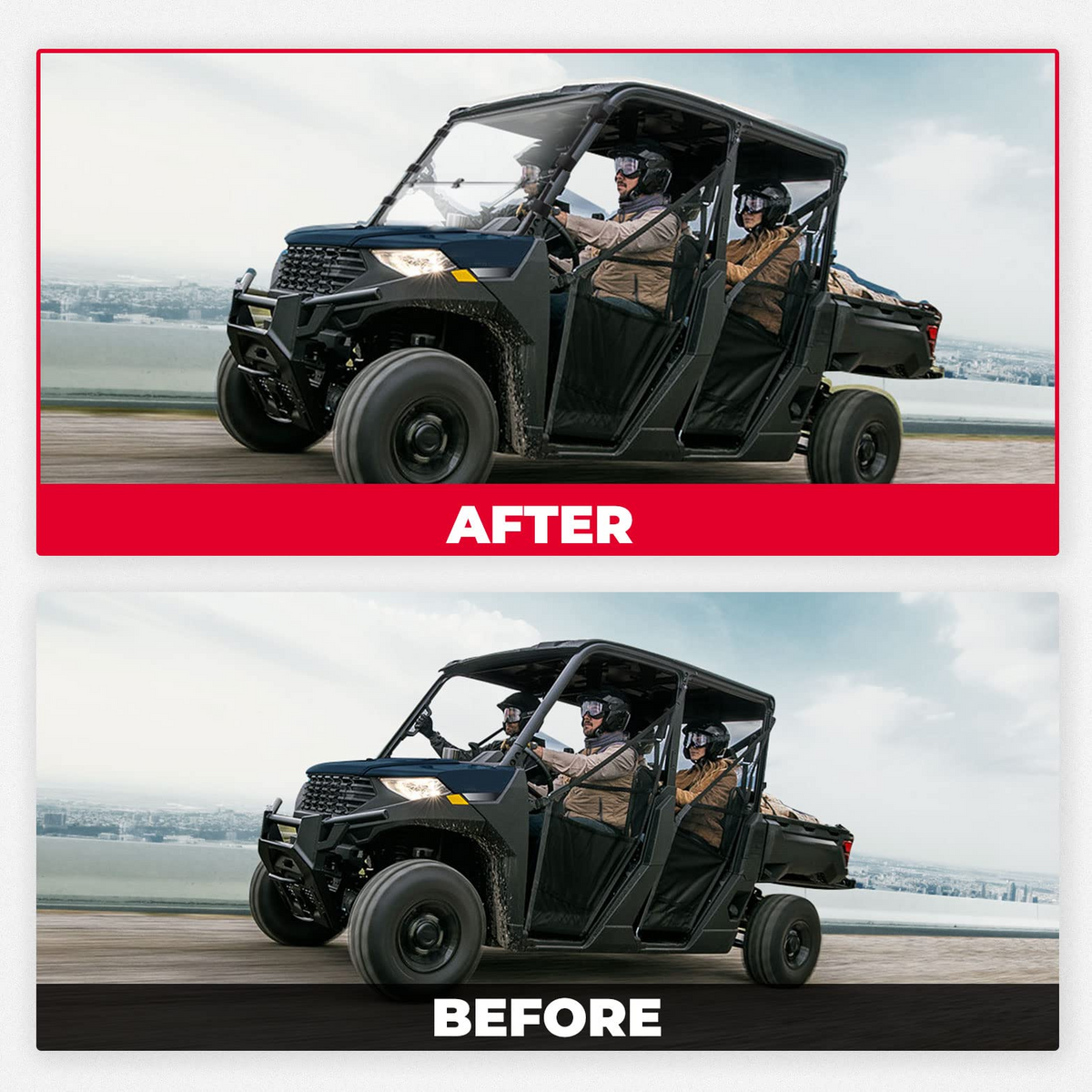 2-IN-1 Flip Up Windshield for Ranger 1000/XP 1000/Crew 2017-2026
