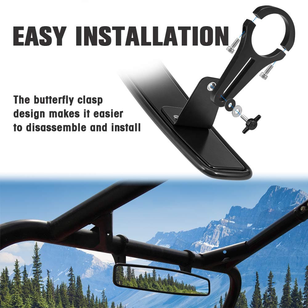 Rear View Mirror with 1.75" Clamps and Convex Design for Polaris RZR – fits Polaris RZR Pro XP (view 6)