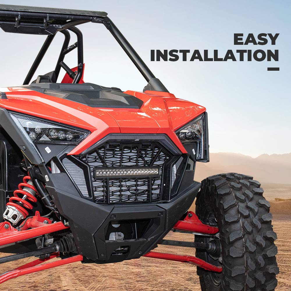 Front Mesh Grill with LED Light Bar for Polaris RZR PRO XP/TURBO R – fits Polaris RZR Pro XP (view 6)