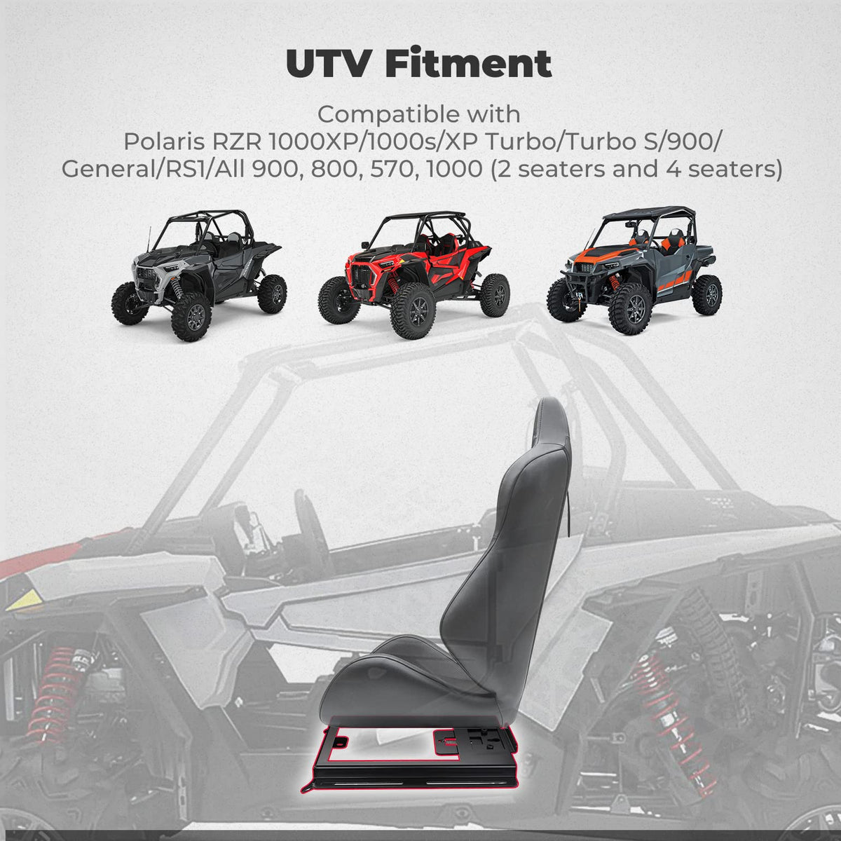 UTV Metal Seat Lowering Base for Polaris RZR 800 900 S 1000 XP Turbo S – fits Polaris RZR XP Turbo S (view 6)