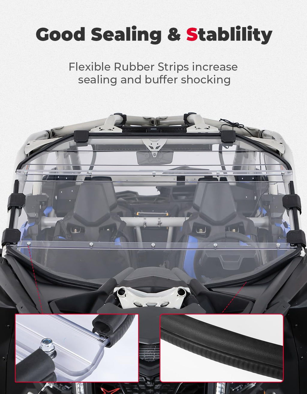 3-Piece PC Front Full Windshield for Can-Am Maverick X3/MAX