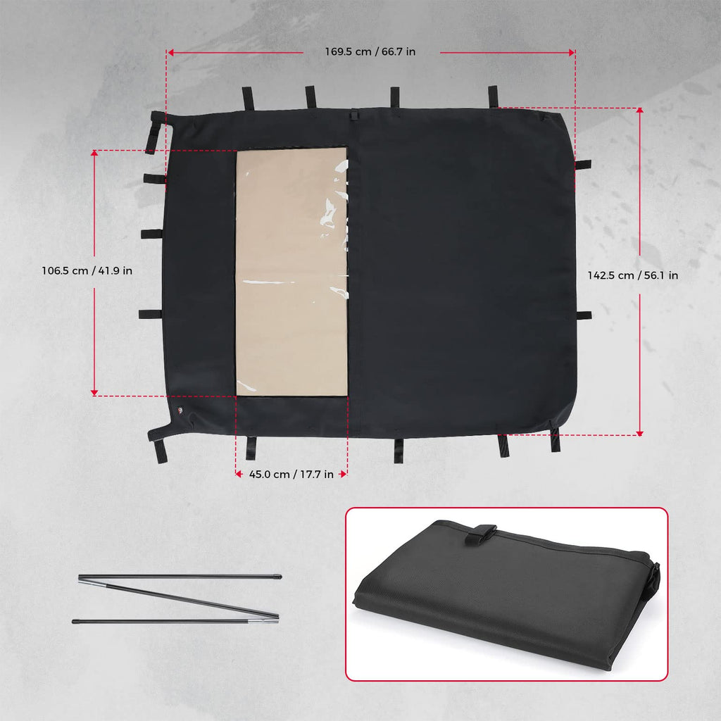 Canvas Roof Top Tint Waterproof for Polaris Ranger Crew XP 1000