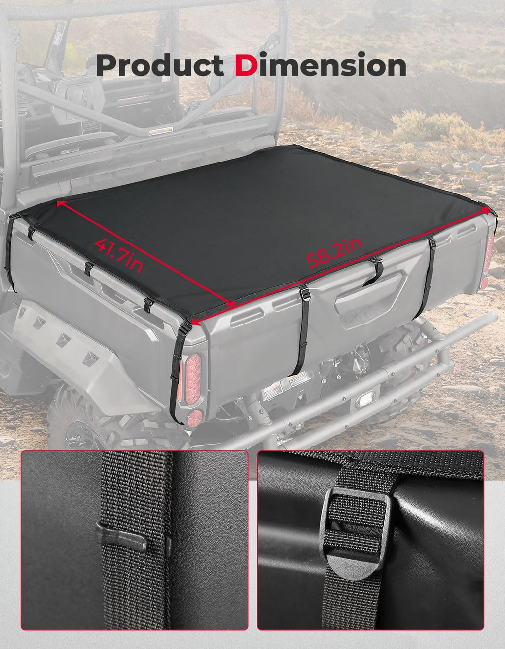 Stretchable Cargo Bed Net for Can-Am Defender / Polaris Ranger General – fits Polaris General 1000 (view 6)