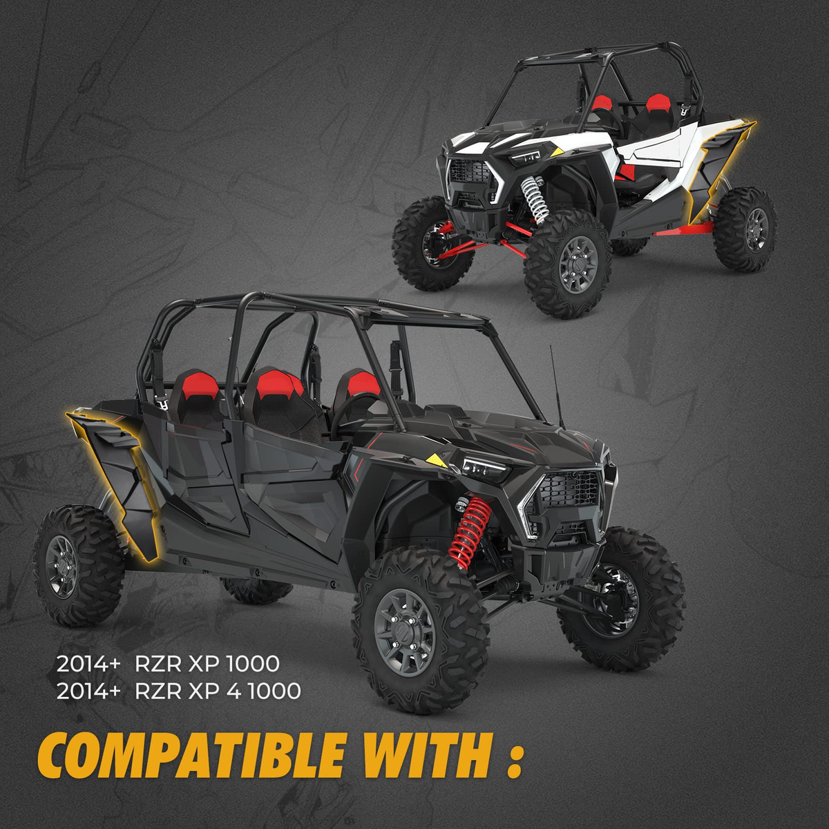 Rear Fender Flares for Polaris RZR XP 1000 /4 1000 2014-2023 – fits Polaris RZR XP 4 1000 (2014-2023) (view 6)