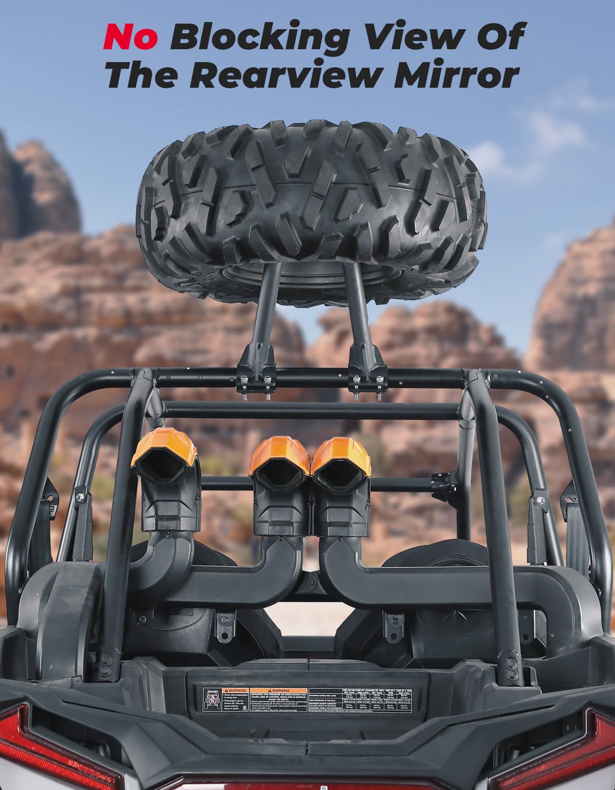 UTV Spare Tire Carrier for 1.5''-2'' Roll Cage for Polaris RZR, Kawasaki Mule – fits Polaris RZR (view 6)
