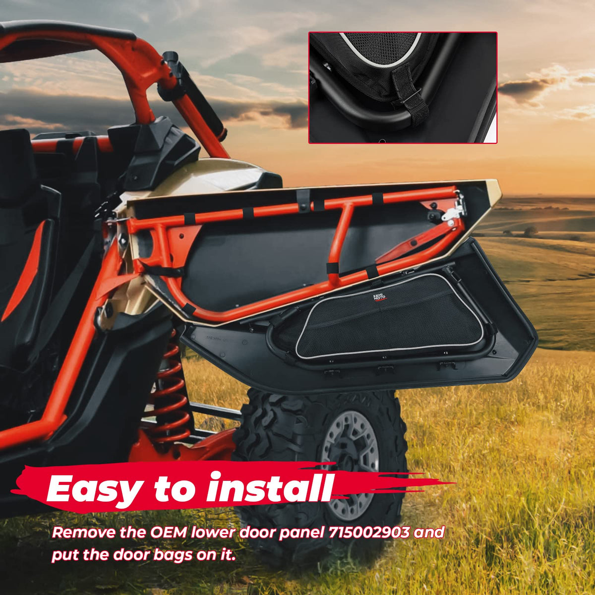 Lower Door Storage Bags for Can Am Maverick X3/MAX - Set of Two – fits Can-Am Maverick X3 MAX (view 6)