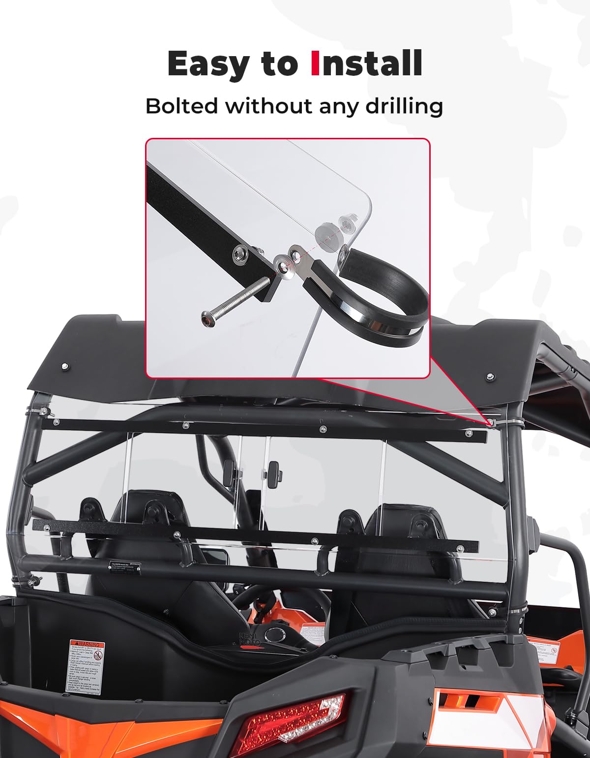 2-IN-1 Rear Windshield for CFMOTO ZForce 500 | 800 | 1000