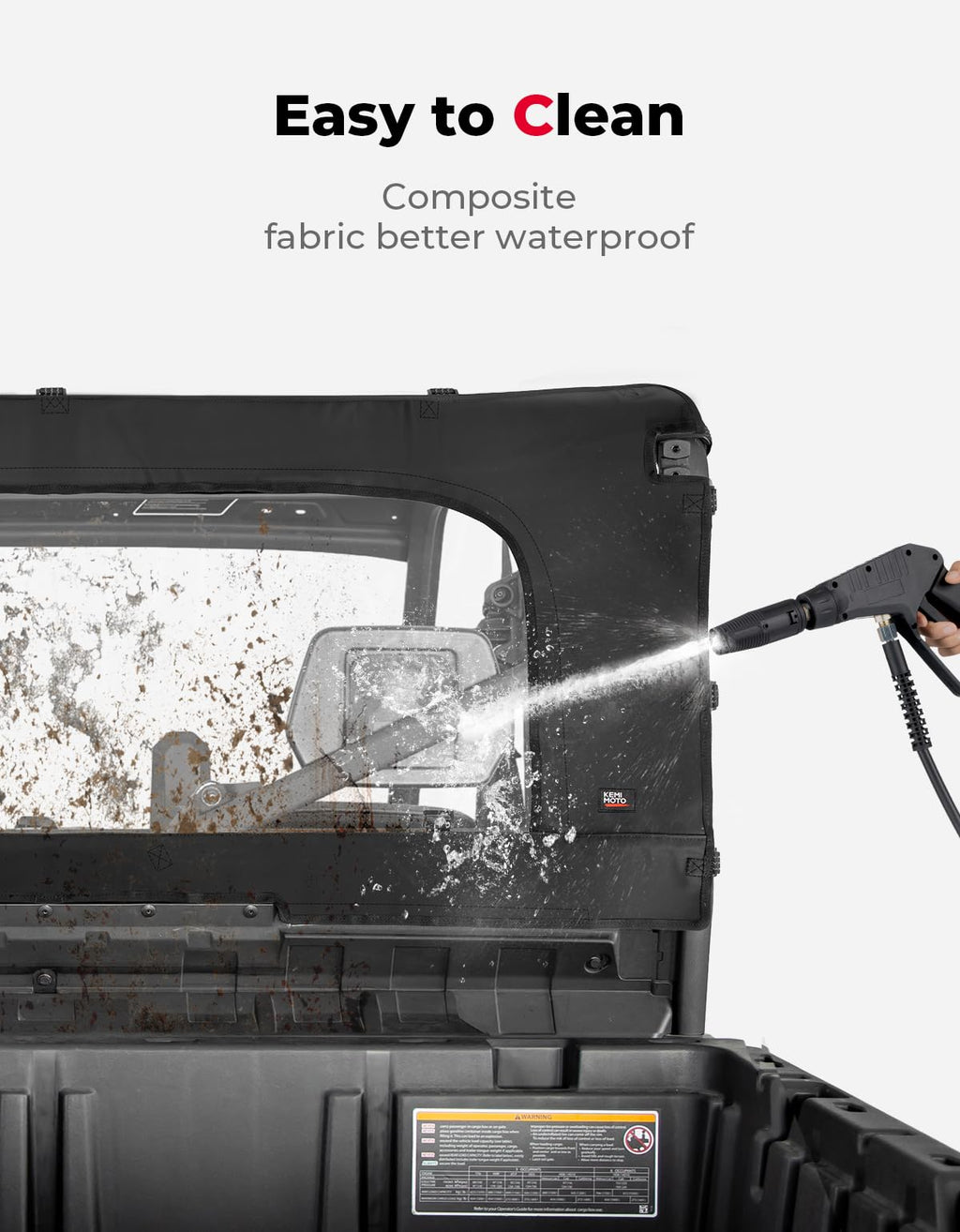 Soft Rear Windshield with Zipper for Can-Am Defender HD10|9|8|7|5 – fits Can-Am Defender MAX HD10