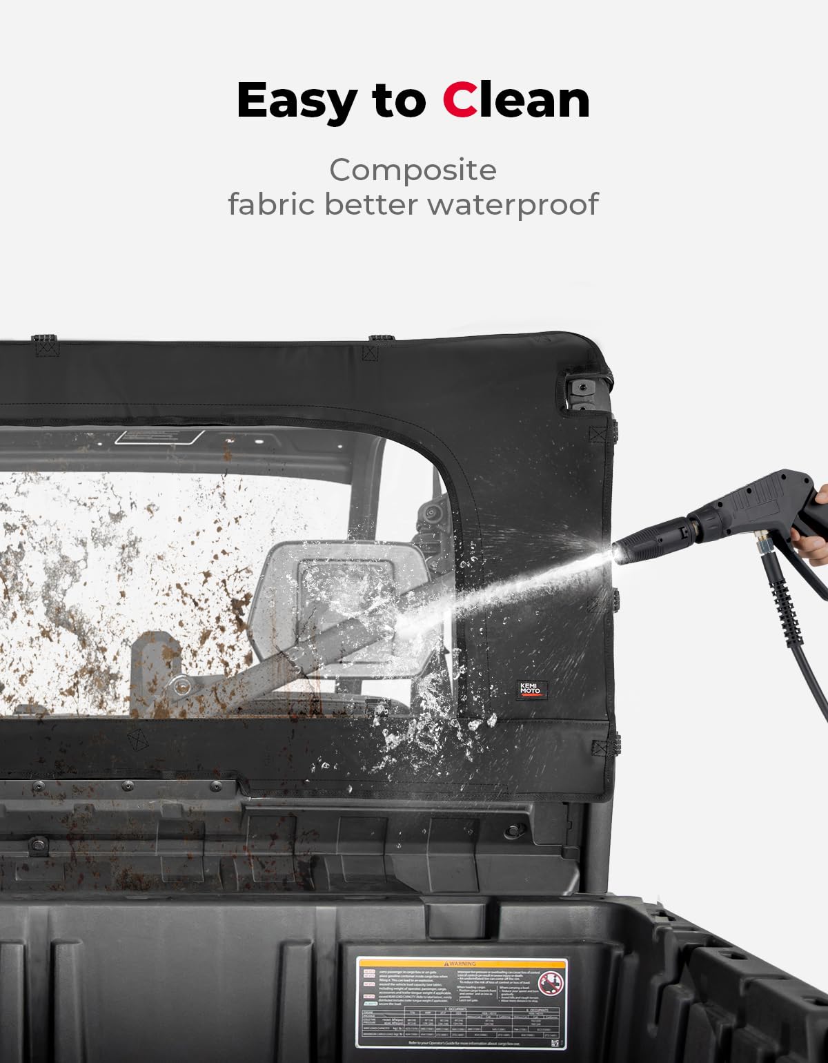 Soft Rear Windshield with Zipper for Can-Am Defender HD10|9|8|7|5 – fits Can-Am Defender MAX HD10