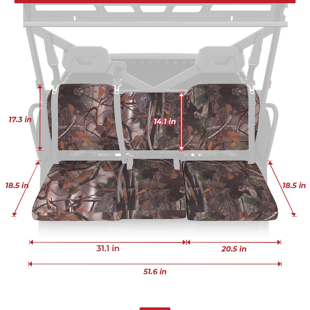 Camouflage Seat Cover For Polaris Ranger XP 1000/ Crew (3 Pcs)