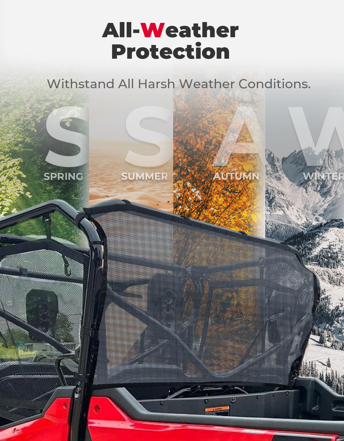 UTV Soft Rear Window Net For Pioneer 1000-6 – fits Honda Pioneer (view 6)