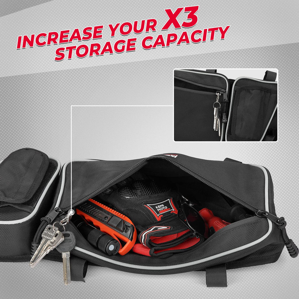 Storage Door Bags with Removable Knee Pad for Can Am Maverick X3