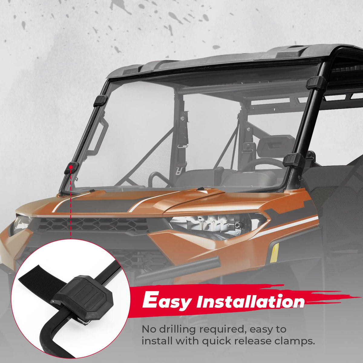 Front Windshield for Ranger XP 1000/Crew /Ranger 1000/Crew 2017-2026 – fits Polaris Ranger (view 6)