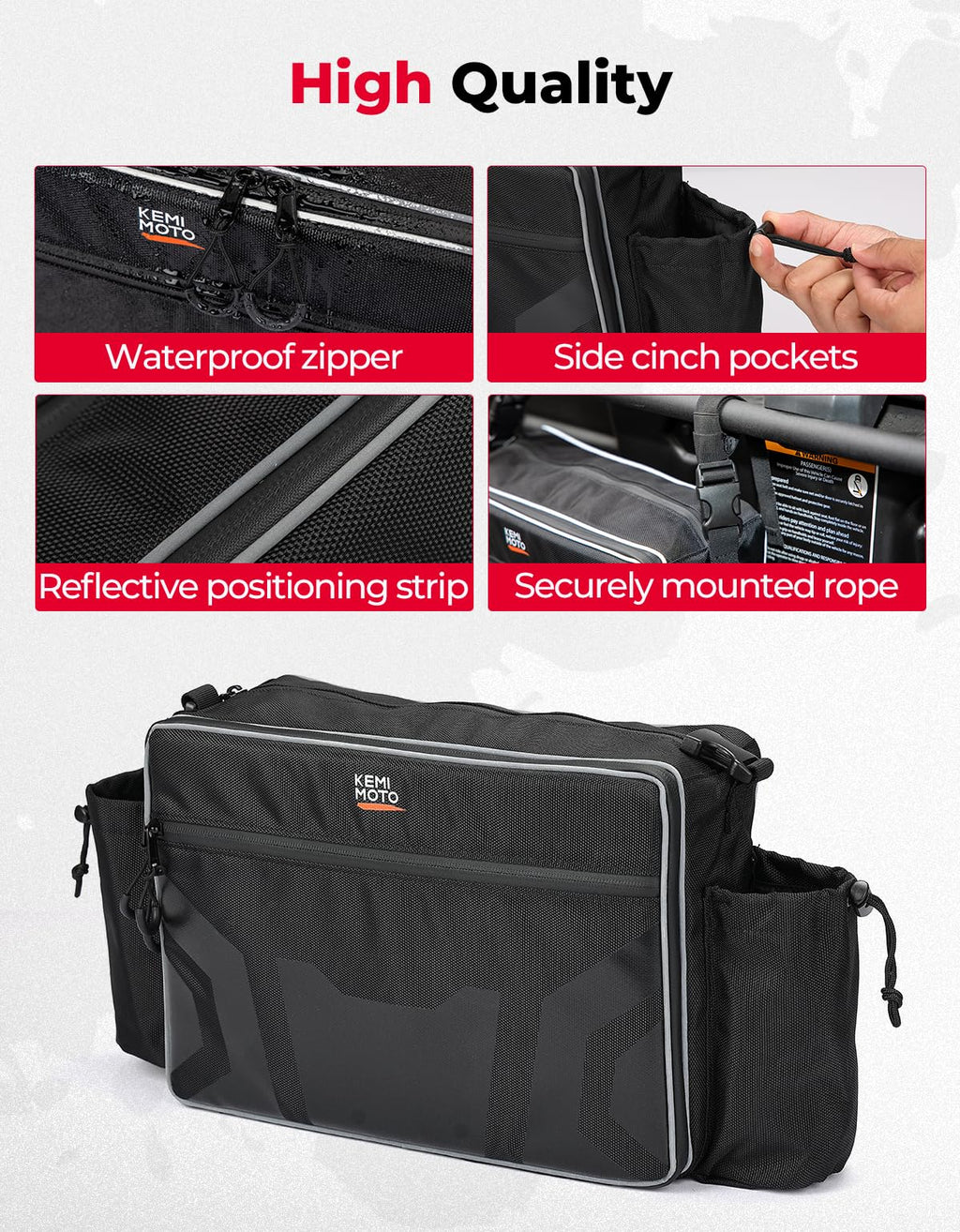 UTV Storage Bag for Pioneer 1000-6/RZR XP 1000 4/Defender Max – fits Polaris RZR (view 6)