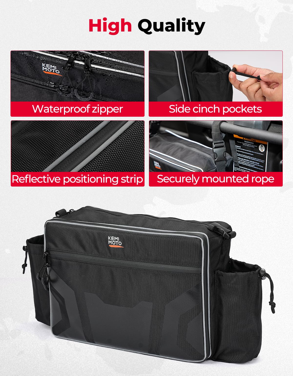 UTV Storage Bag for Pioneer 1000-6/RZR XP 1000 4/Defender Max – fits Polaris RZR (view 6)