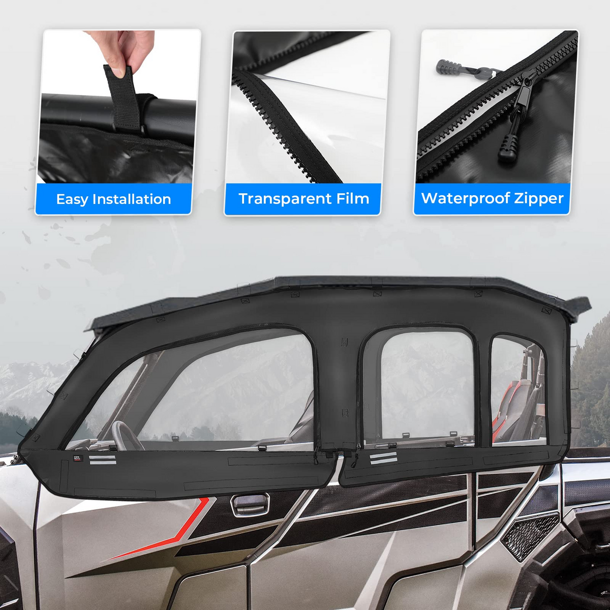 Soft Cab Enclosure Upper Doors for General XP 4 1000 – fits Polaris General (view 6)