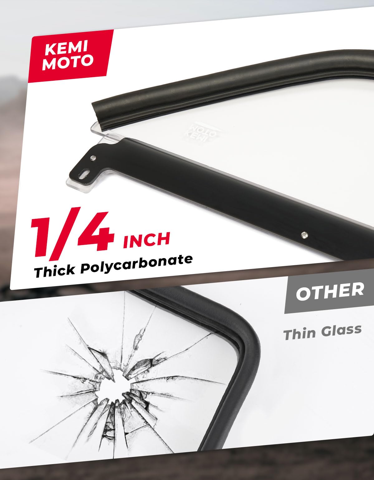 Upgraded Scratch Resistant Flip Windshield for Can-Am Maverick X3/X3 MAX – fits Can-Am Maverick X3 2-Seat (view 7)