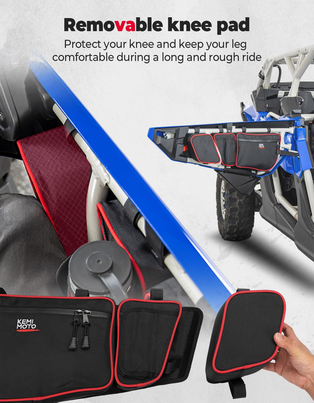 Front and Rear Door Bags for Can-Am Maverick X3 Max - Red – fits Can-Am Maverick X3 MAX (view 6)