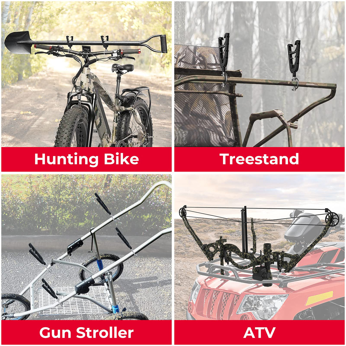 ATV Gun Mount and Bow Tools Rack with Rubber Straps