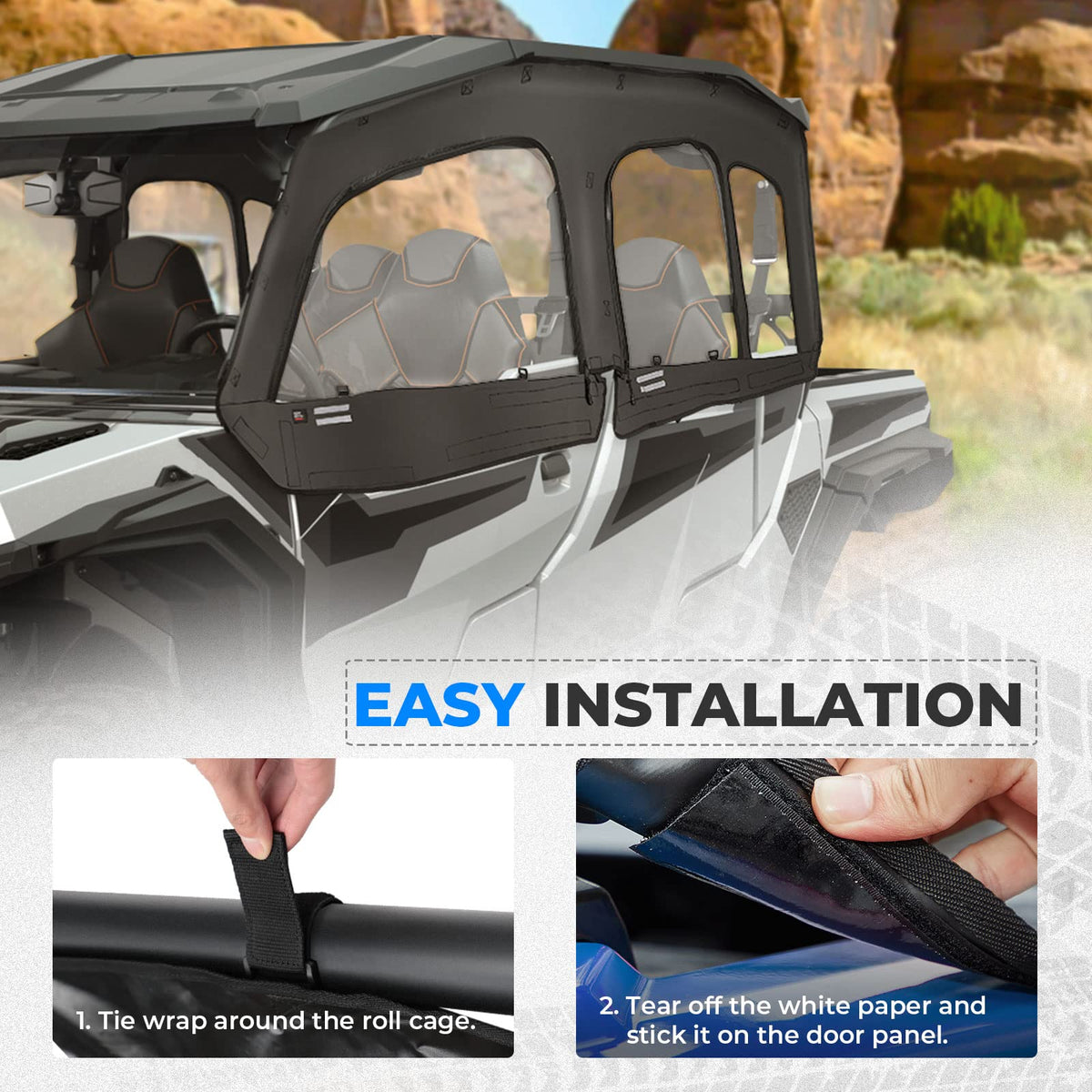 Soft Cab Enclosure & Rear Windshield for General XP 4 1000 – fits Polaris General (view 6)