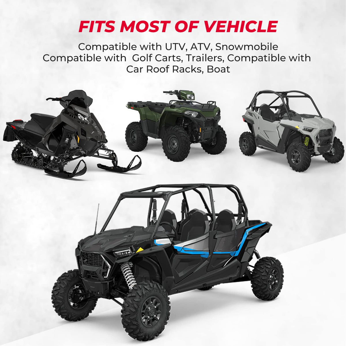 Shovel Holder Rubber Roof Rack Straps Fits 1.5"-3.5" Diameter Tools – fits Polaris RZR (view 6)