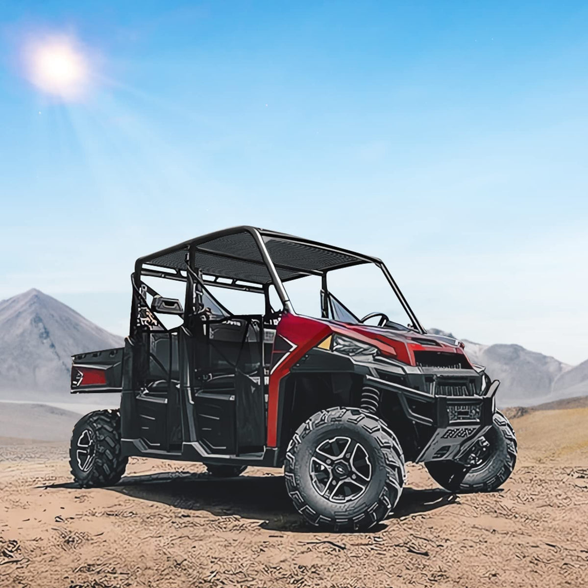 UTV Soft Top Window Net Mesh for Polaris Ranger 1000 Crew (2017-2024)