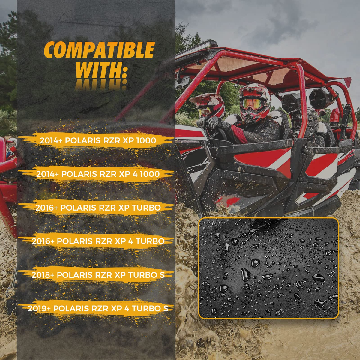 Fender Flares 8.5 Inch Mud Flap for Polaris RZR XP 1000/4 – fits Polaris RZR XP Turbo S