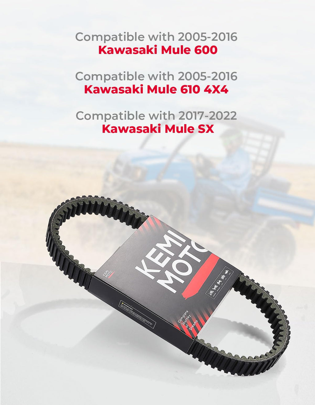UTV Drive Belt for Kawasaki KAF400 Mule 600 610 / Mule SX – fits Kawasaki Mule SX (view 6)