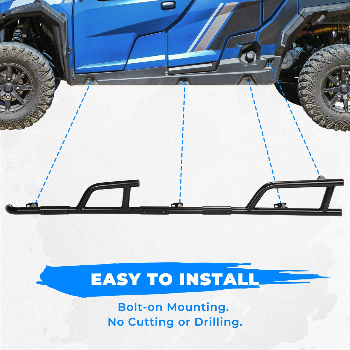 Nerf Bars Rock Sliders for Polaris General XP 4 1000 – fits Polaris General 4 1000 (view 5)
