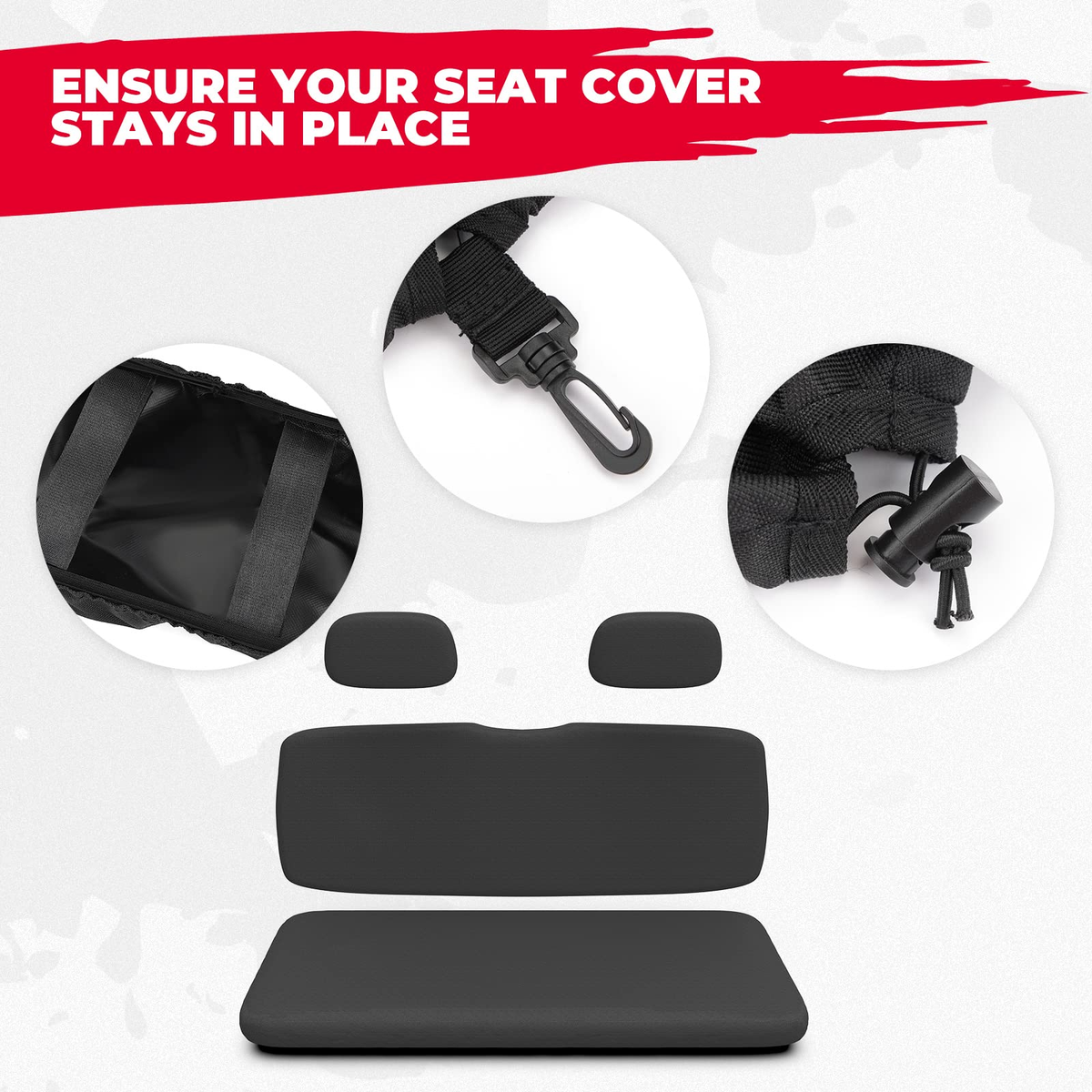 Seat Covers w/ Back Seat Cover for Polaris Ranger 500 700 800