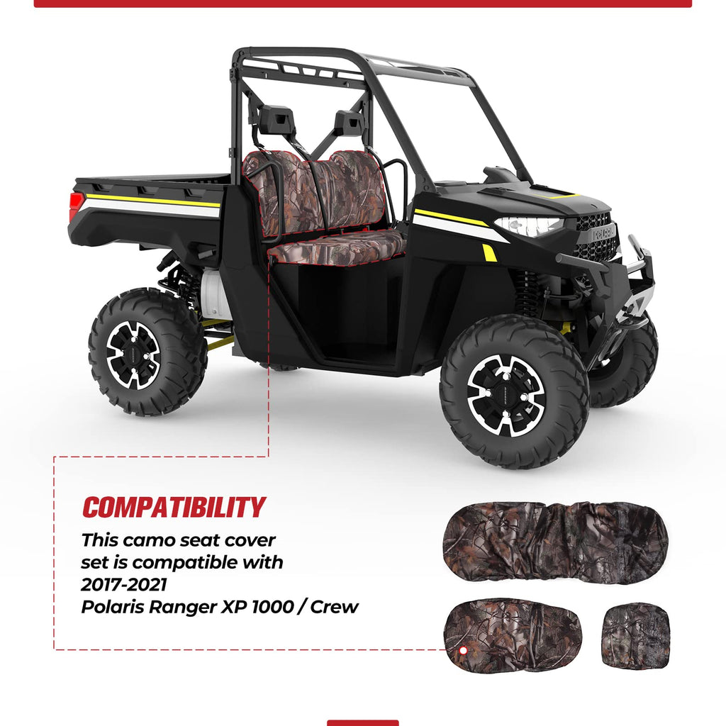 Camouflage Seat Cover For Polaris Ranger XP 1000/ Crew (3 Pcs)