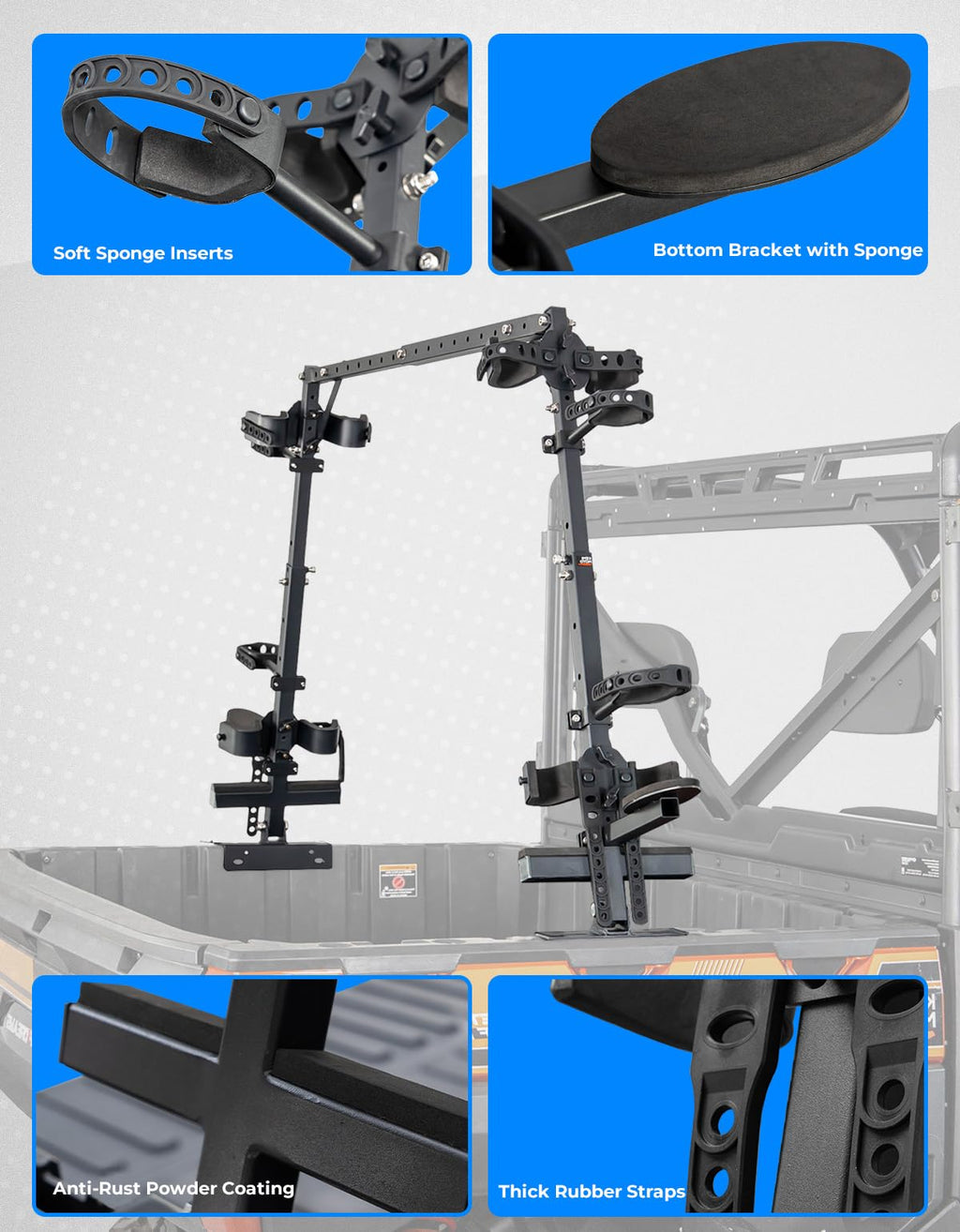 UTV Double Crossbow Rack for Polaris Ranger General Pioneer – fits Polaris General 1000 (view 7)