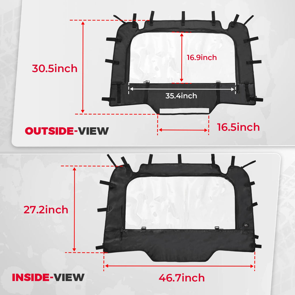 Soft Rear Windshield for Polaris RZR XP 1000 /4 2014-2023 – fits Polaris RZR XP 4 Turbo (view 7)